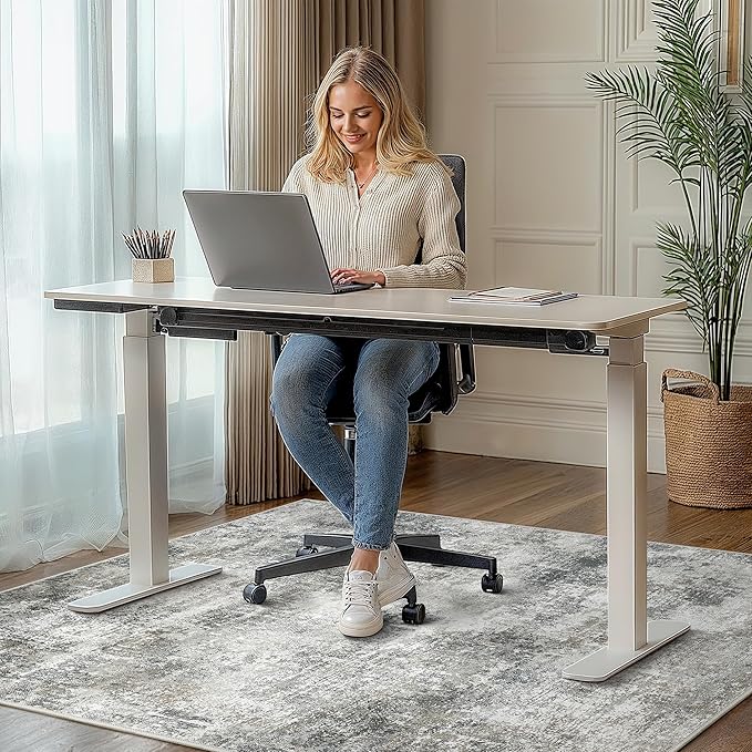 Office Chair Mat for Hardwood Tile Floor, Abstract 48"X 60" Desk Mats for - Image 2