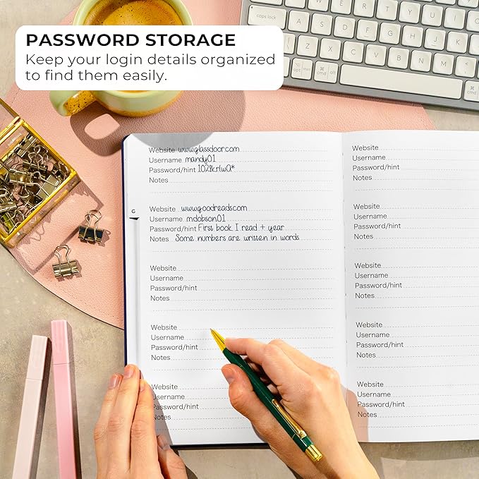Clever Fox Password Book with alphabetical tabs. Internet Address Organizer - Image 3