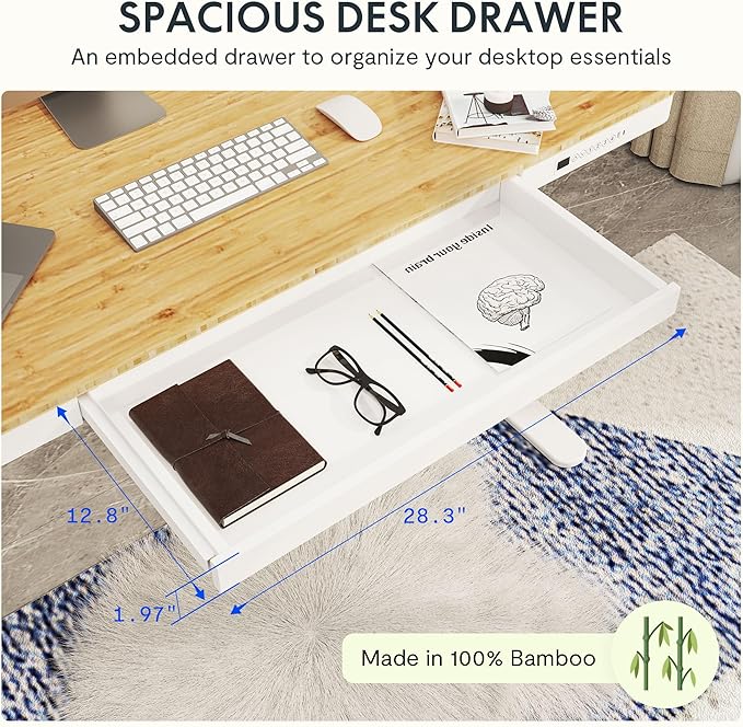 SANODESK Standing Desk with Drawer, Dual Motor 3 Stage Electric Height - Image 3