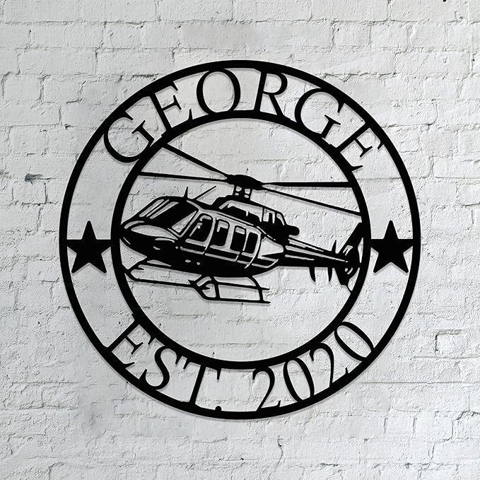 Personalized Metal Airplane Wall Art, Airplane Name Sign, Customized Pilot Name by Unknown