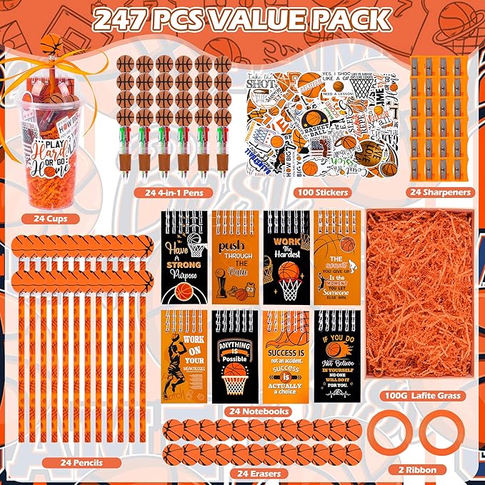 LiYiQ 247 Pcs Basketball Party Supplies Return Gifts - Image 4