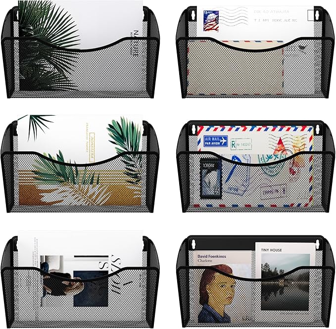EasyPAG 6 Single Pocket Wall File Organizer, Mesh Hanging File Folder Organizer - Image 2