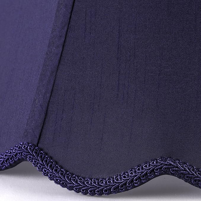 GOSO Medium Blue Scalloped Lamp Shade Set of 2, Replacement Braids - Image 3