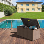 PATIOEASY 180GAL Deck Box -Grey, Wheeled Footlocker, Waterproof Resin Storage - Image 4