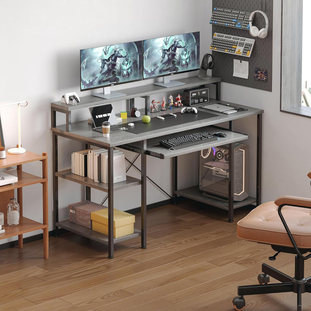 VERMESS Computer Desk- 48 Inch Home Office Desk with Keyboard Tray, 47" ...