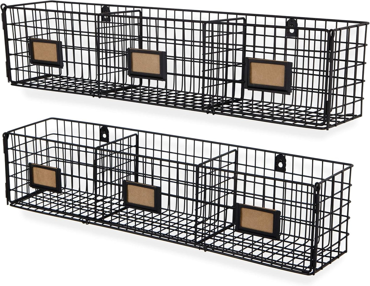 Amalfi Hanging File Folders Office Desk Organizer Wall Mount Wire Basket Stor...