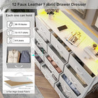 Welfuturer White Dresser with LED Lights and Charging Station - Image 6
