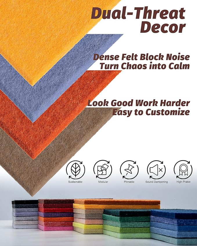 Felt Bulletin Board Wall Tiles, Cork Board Alternative - Image 4