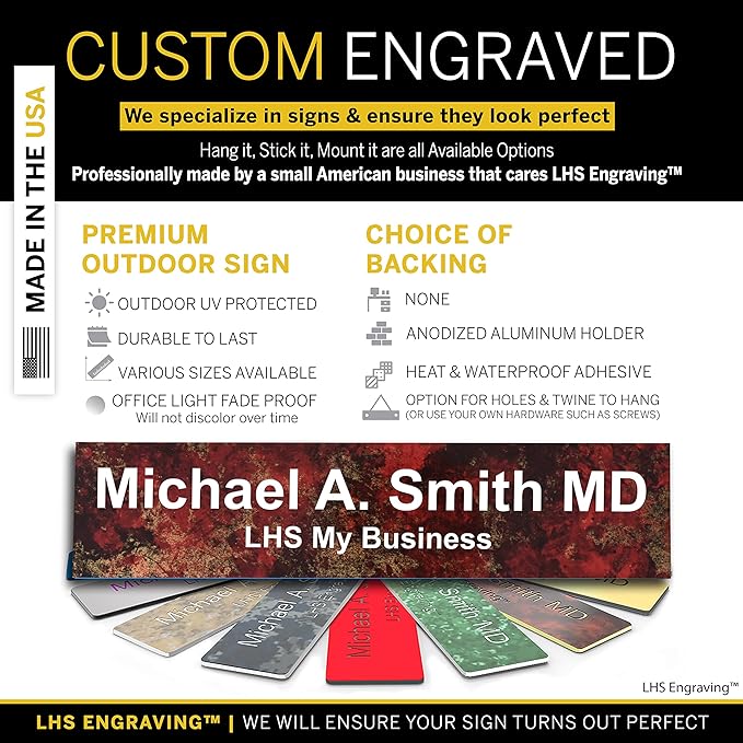 Personalized Name Plate with Choice of Mounting Holders - Image 2