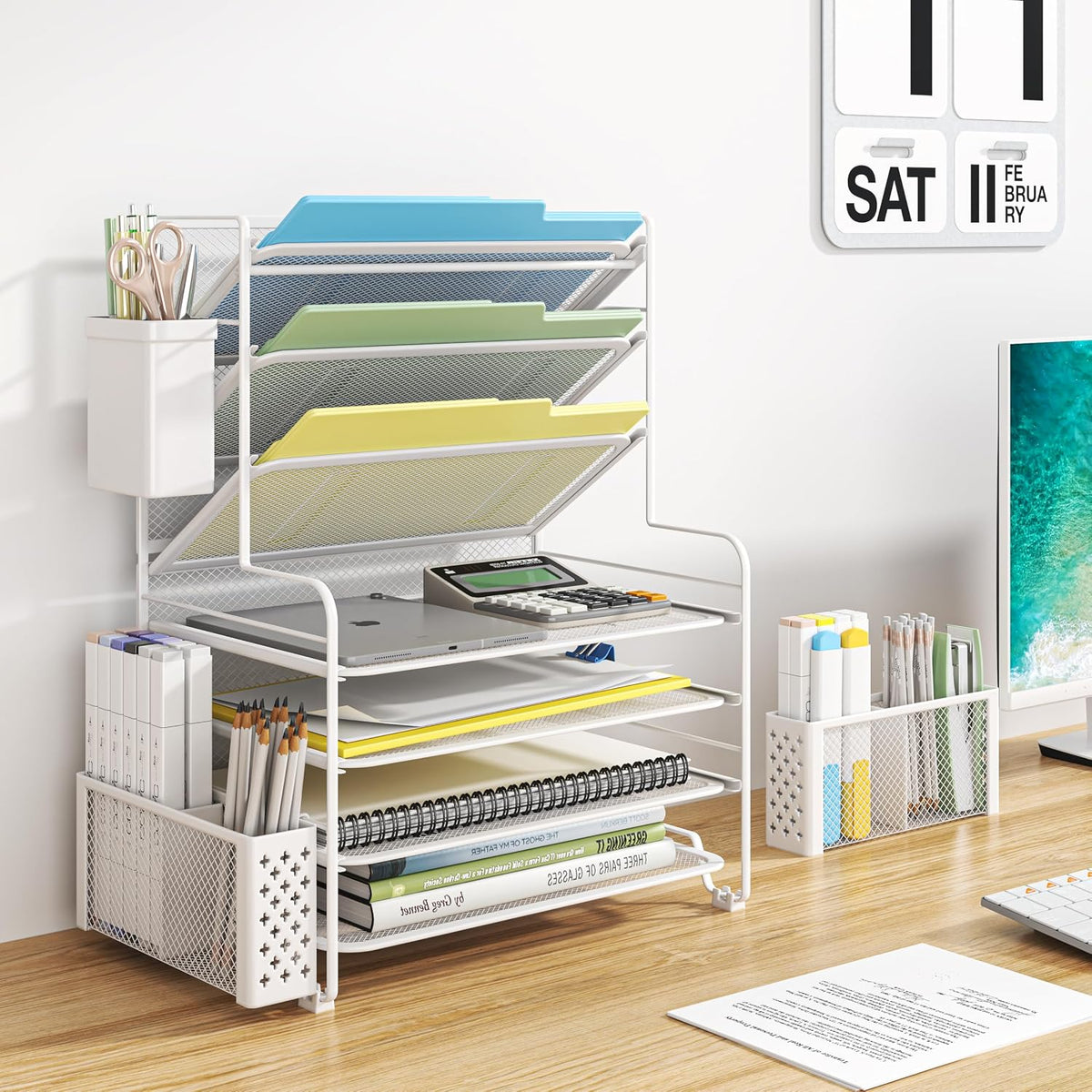Simple Trending 7 Tier Desk File Organizer, Letter Tray Paper Organizer with ...