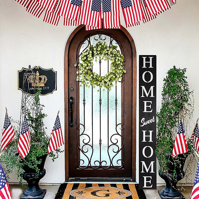 Home Sweet Home Sign for Front Door, Wood Rustic Front Porch Décor, Farmhouse - Image 4