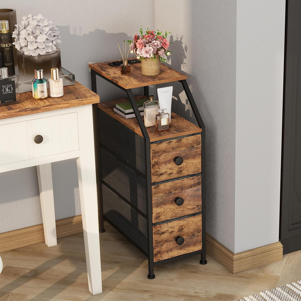 Tohomeor Narrow Dresser Tall Skinny Storage Tower Vertical Slim Chest of Draw...
