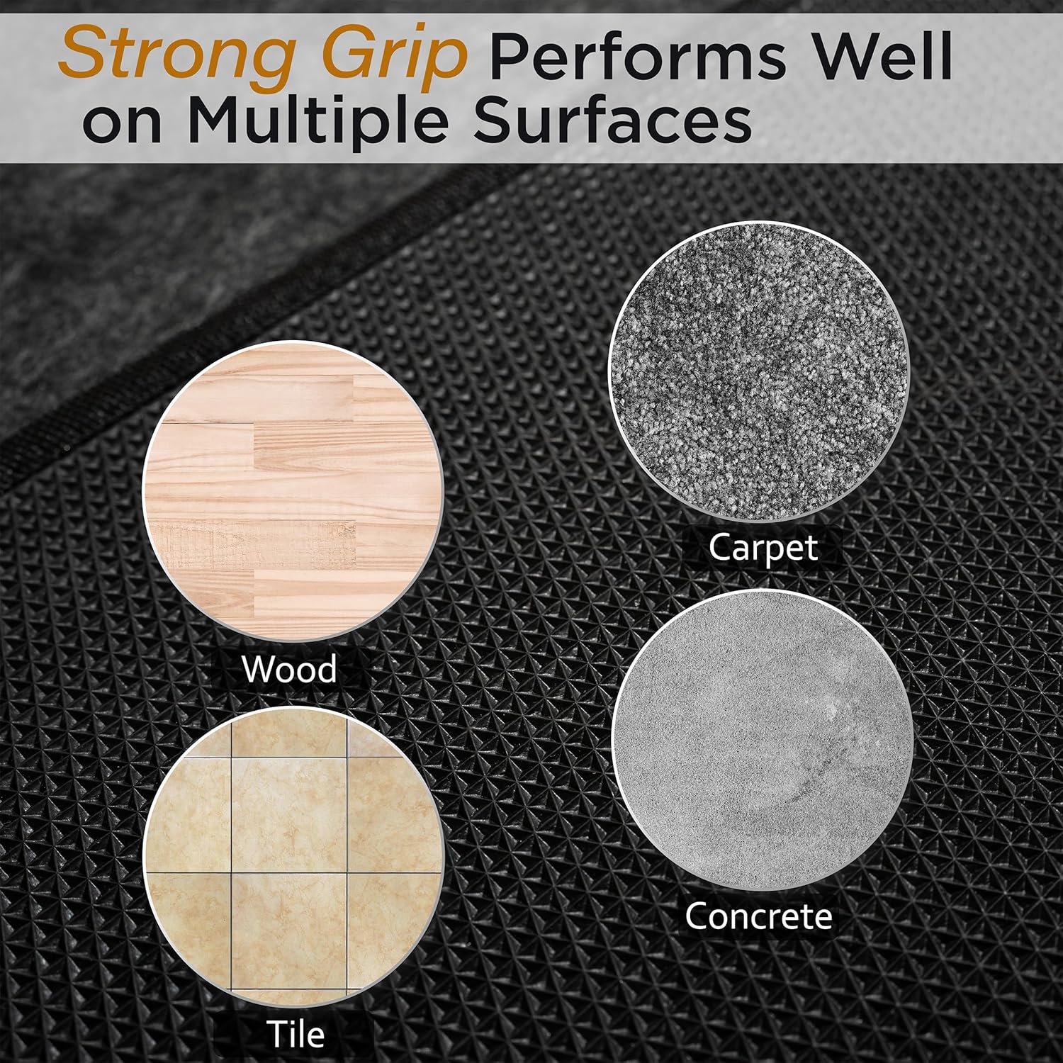 Chair Mat for Carpet, Multi-Surface Grip, Dark Gray, 48" x 36" | Curl & Crack Resistant Floor Protector for Office Desk Chair & Gaming Chair, Silent Rolling | 2-3X Thicker at 0.25"