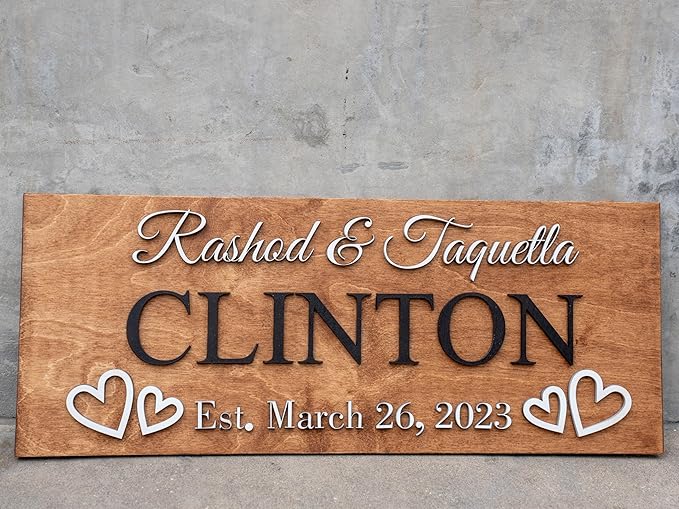 Custom Family Name Sign | Personalized Wooden Wedding Gift | Rustic Last Name - Image 5