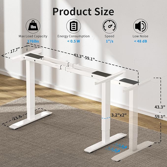 BIZUM Dual Motor Electric Standing Desk Frame - Image 2