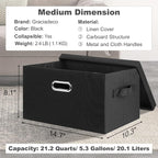 Graciadeco Medium 15" 21 Quart Collapsible Stackable Storage Bins - Image 2