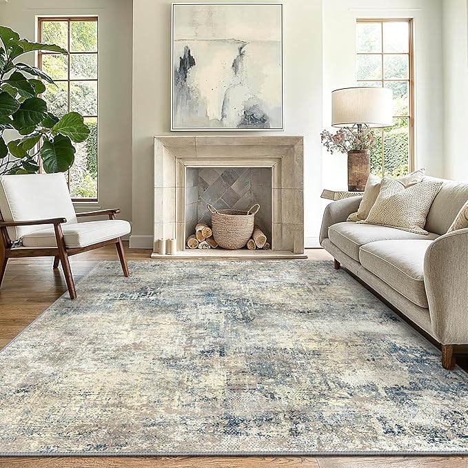 GENIMO Washable Area Rugs for Living Room, 10x12 Modern Non Slip Rugs, Low Pile by GENIMO