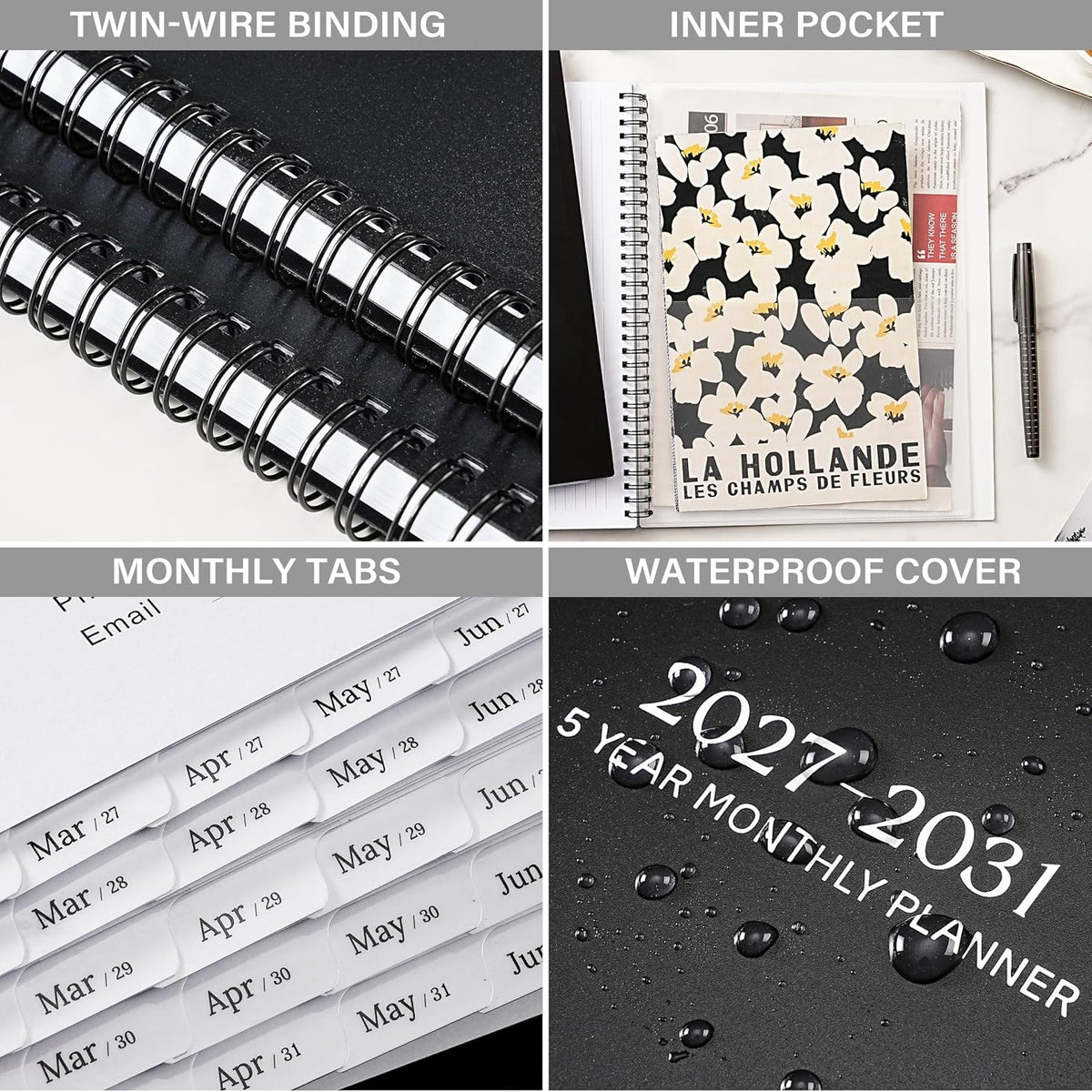 2027-2031 Monthly Planner/Calendar - 5 Year Monthly Planner