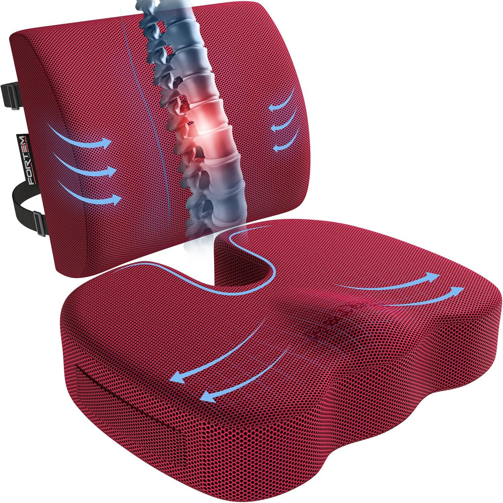 FORTEM Seat Cushion, Office Chair Cushion, Lumbar Support Pillow