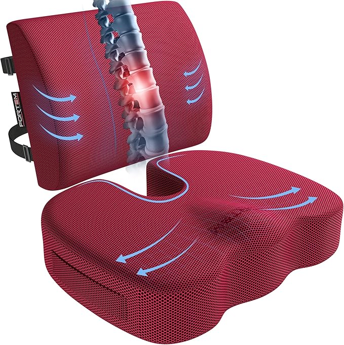 FORTEM Seat Cushion, Office Chair Cushion, Lumbar Support Pillow by FORTEM