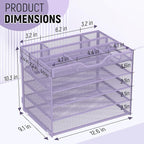 Docnest 5 Tier Mesh Desk Organizer- Letter Tray - Image 3