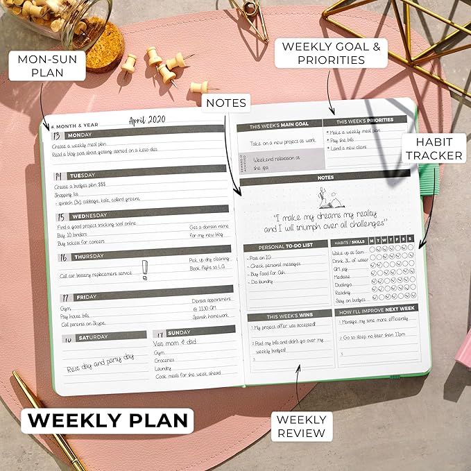 Clever Fox Planner – Undated Weekly & Monthly Planner - Image 3