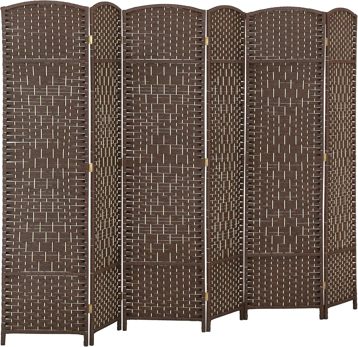 HOMCOM 6 Panel Room Divider, Hand-Woven Freestanding Wall Partition
