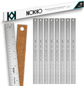 NOKKO 18 Inch Metal Ruler with Cork Backing, Non-Slip Backing