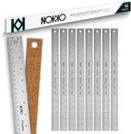 NOKKO 18 Inch Metal Ruler with Cork Backing, Non-Slip Backing