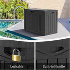 TARKARI 50 Gallon Lockable Resin Deck Box, Waterproof & UV-Resistant Outdoor - Image 3