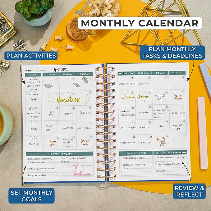 Clever Fox Planner 2nd Edition Spiral – Colorful Weekly & Monthly Goal Planner - Image 4
