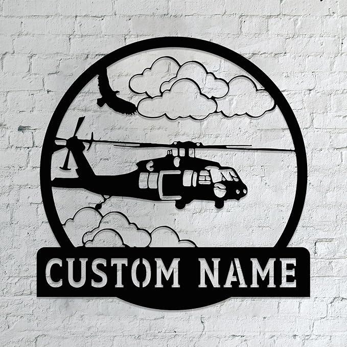 Personalized Metal Airplane Wall Art, Airplane Name Sign, Customized Pilot Name by Unknown