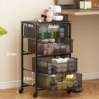 rolling cart with drawers, 4-drawer storage cart on shown in use