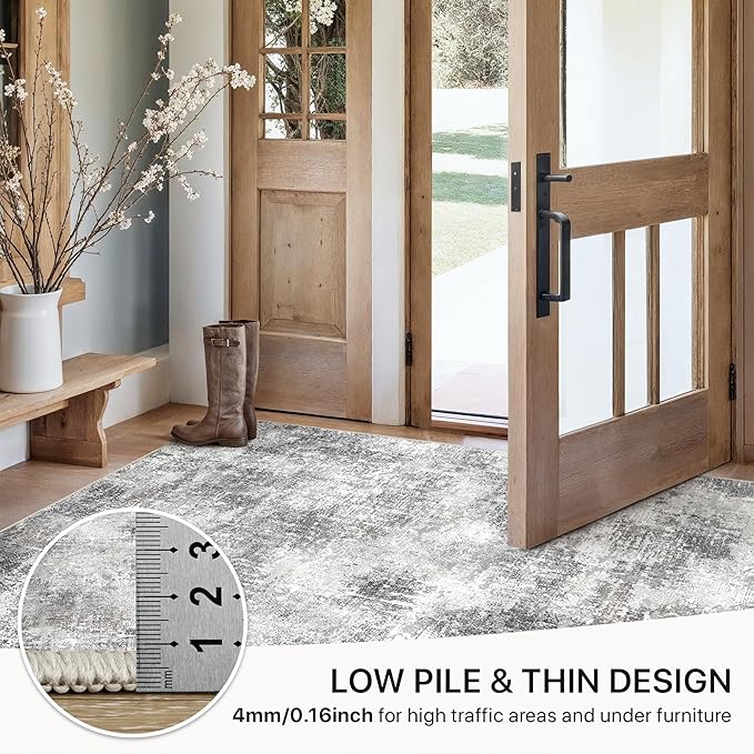 GENIMO Washable Area Rugs for Living Room, 9x12 Modern Non Slip Rugs, Low Pile - Image 5