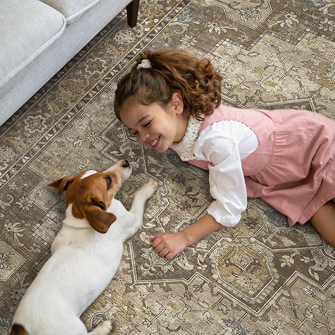 GENIMO 2'6''x7 Runner Rugs for Hallway, Machine Washable Non Slip Vintage Rugs - Image 7