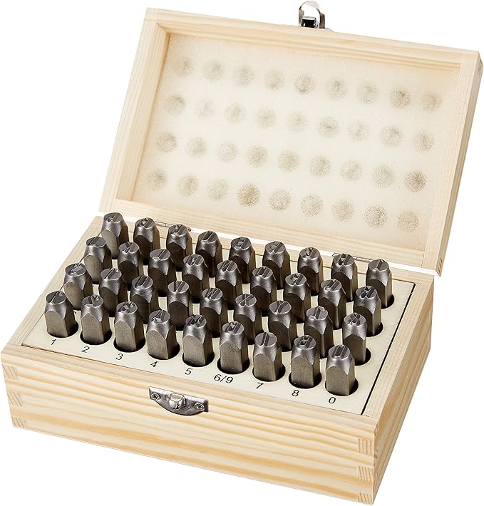 Amazon Basics Metal Alphabet and Number 36 Piece Stamp Kit by AmazonBasics