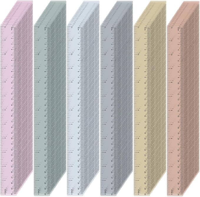 ForraFun 120 Pcs 12 Inch Plastic Ruler Bulk Colorful Transparent Ruler by Unknown