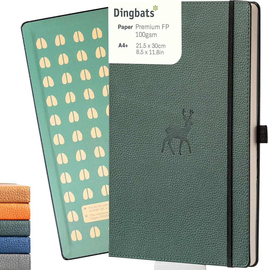 Dingbats* - Wildlife Plain Extra Large A4 Notebook - PU Leather Hardcover
