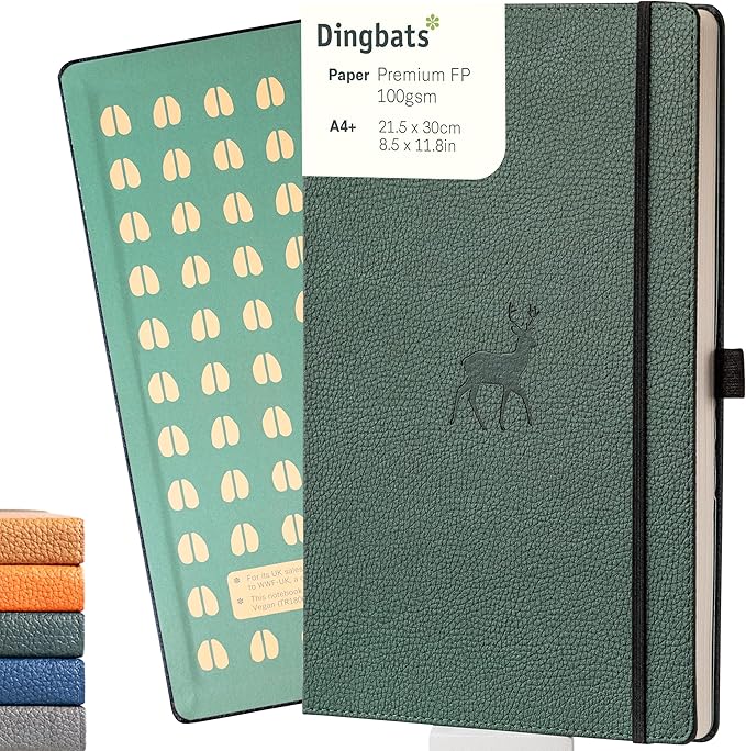 Dingbats* - Wildlife Dotted Extra Large A4 Notebook - PU Leather Hardcover by DingbatsNotebooks