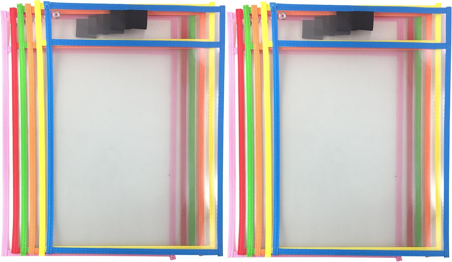 Clipco Dry Erase Pocket Sleeves Assorted Colors (12-Pack)