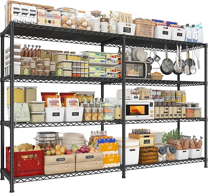 REIBII 72.8" W Storage Shelves Load 1500LBS, 4 Tier Metal Shelving Unit Wire by REIBII