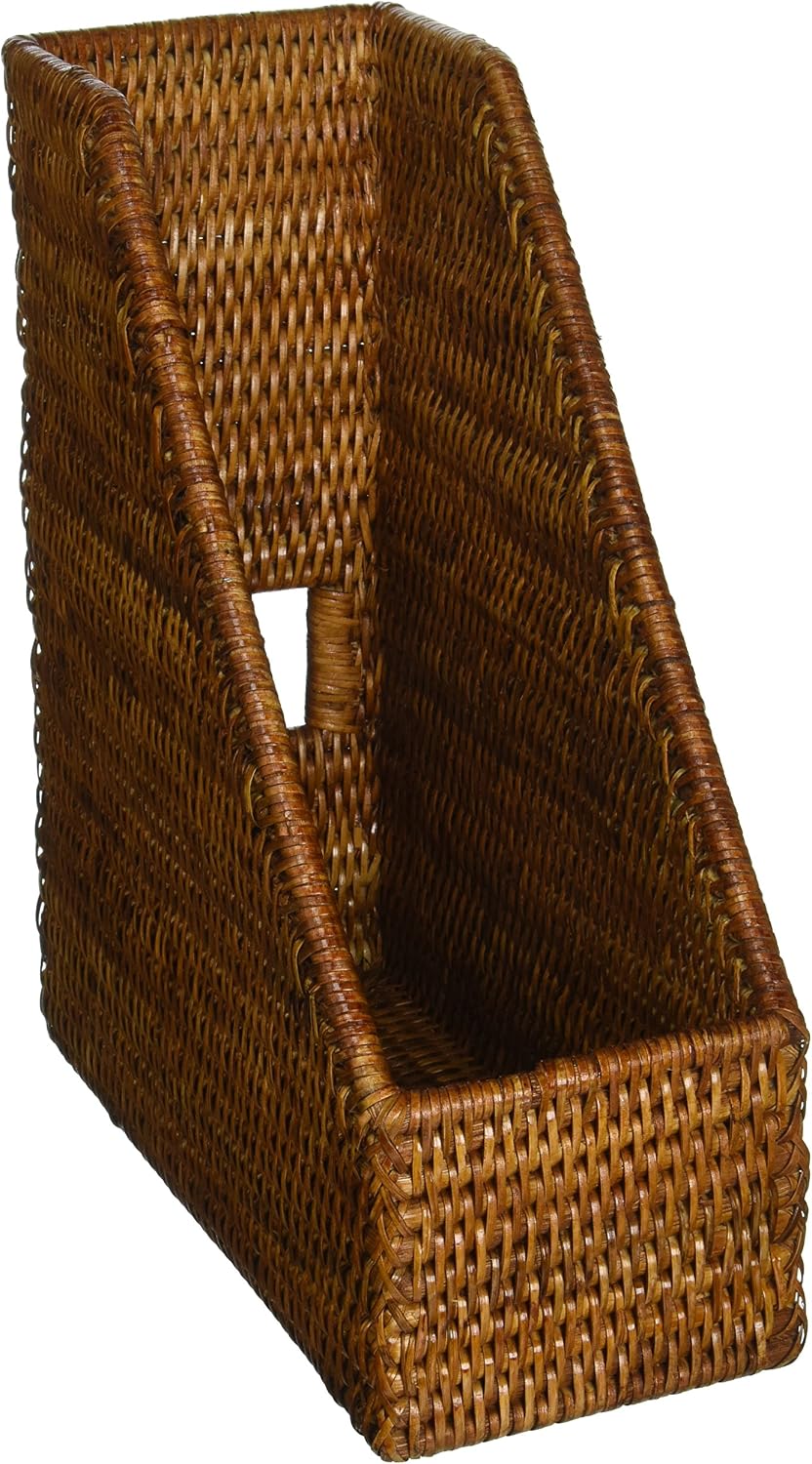 Kouboo 1060081 La Jolla Rattan Magazine File, Honey-Brown