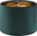 GO&SO Green Velvet Medium Lamp Shades Drum Lamp Shades 13" Top x 13" Bottom x by GOSO