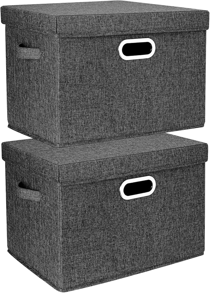 TYEERS Large Storage Bins with Lids, Collapsible, Fabric Storage Boxes by StorageOrganization