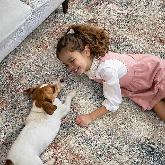 GENIMO Washable Area Rugs for Living Room, 6x9 Modern Non Slip Rugs, Low Pile - Image 10