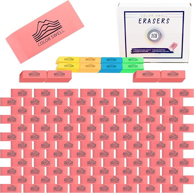 Color Swell Bulk Pink Erasers - Image 6