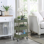 SunnyPoint 3-Tier Delicate Compact Rolling Metal Storage Organizer - Image 2