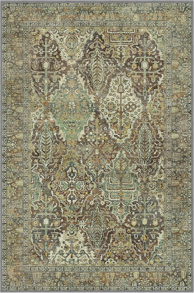 GENIMO Area Rug 2x3 Doormat, Machine Washable Low Pile Rugs, Small Retro - Image 9