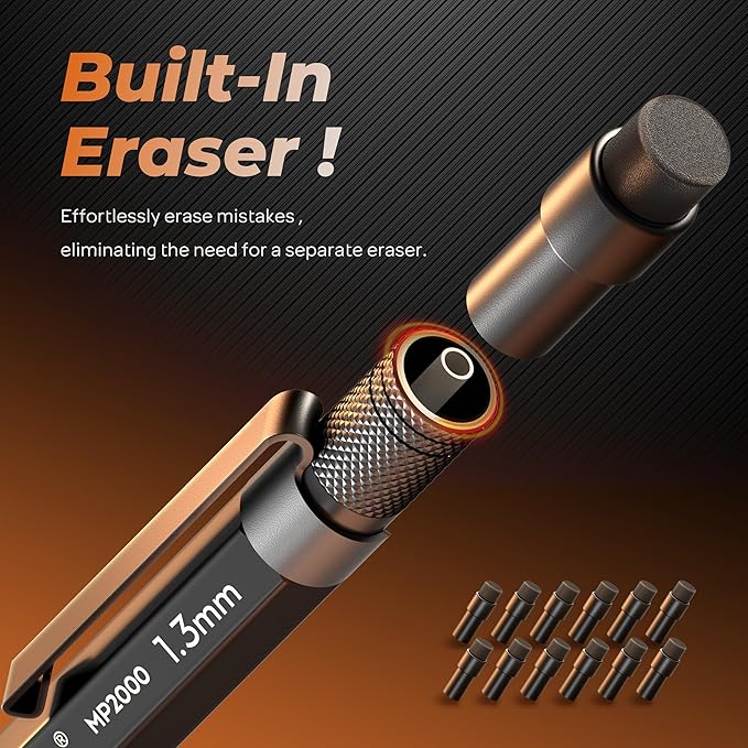 Nicpro 1.3mm Mechanical Pencil Set in Leather Bag - Image 6