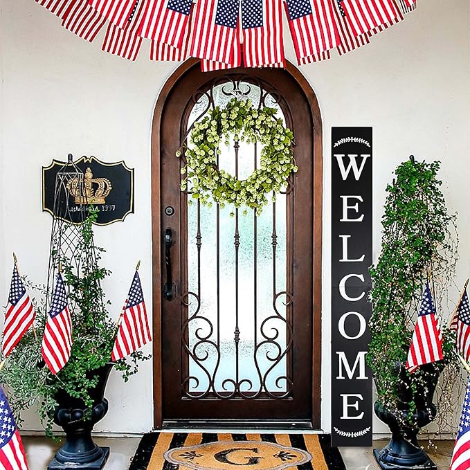 Tall Outdoor Welcome Sign - 6ft Black Rustic Modern Farmhouse Decor - Image 9